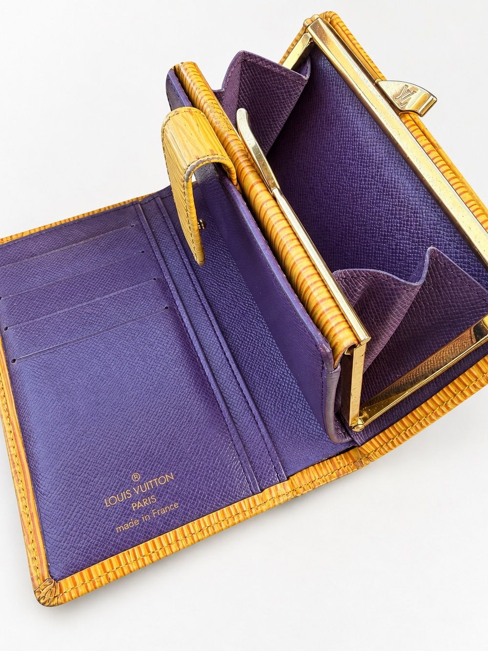 Louis Vuitton Purple Wallet with Yellow Trim